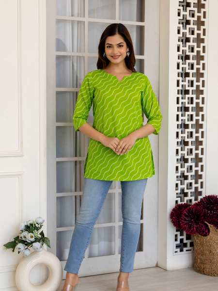 Women Printed Pure Cotton Straight Kurti