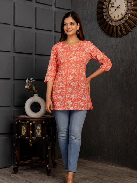Women Printed Reyon Straight Kurti