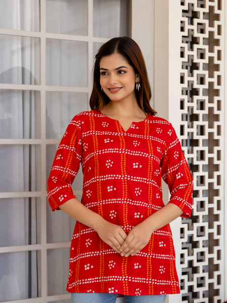 Women Printed Reyon Straight Kurti