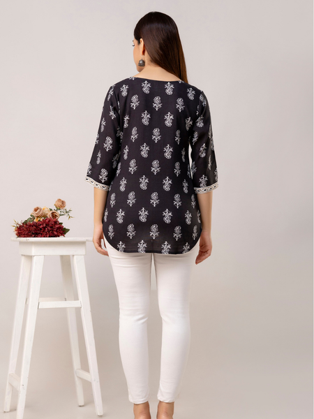 Women Printed Reyon Straight Kurti