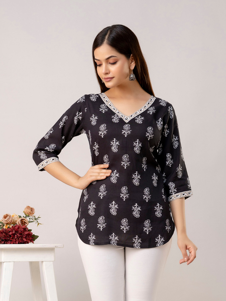 Women Printed Reyon Straight Kurti