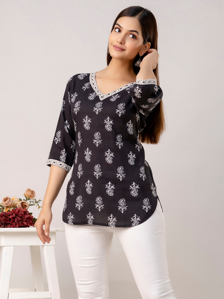 Women Printed Reyon Straight Kurti