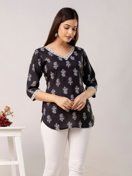 Women Printed Reyon Straight Kurti
