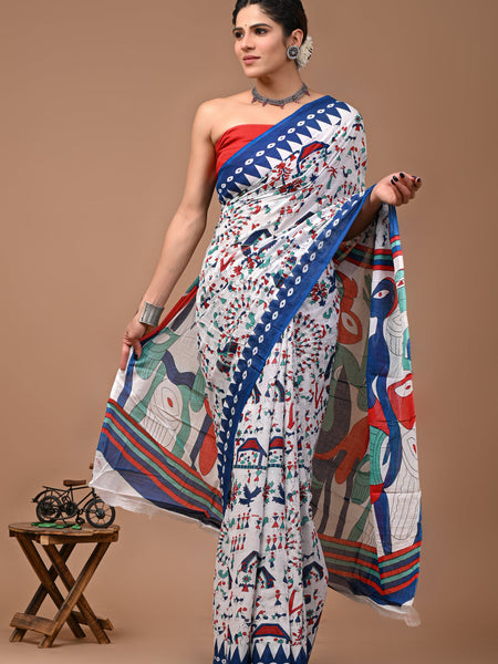 Elegant Hand Block Printed Cotton Saree