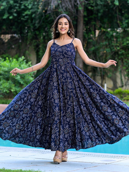 Roz Blue Anarkali Gown