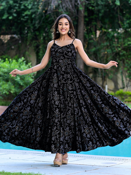 Roz Black Anarkali Gown