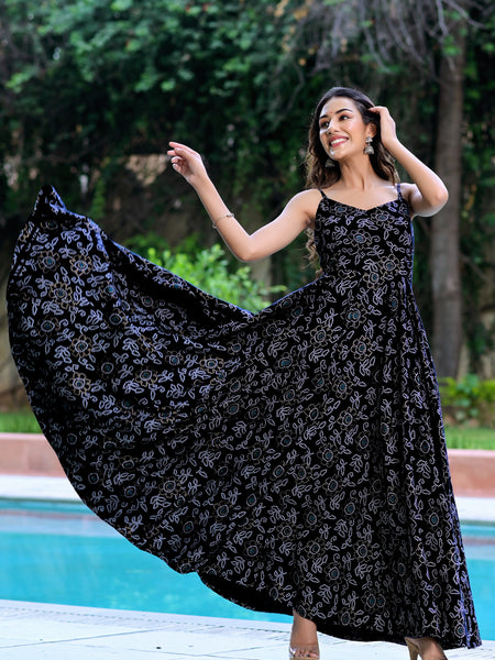 Roz Black Anarkali Gown