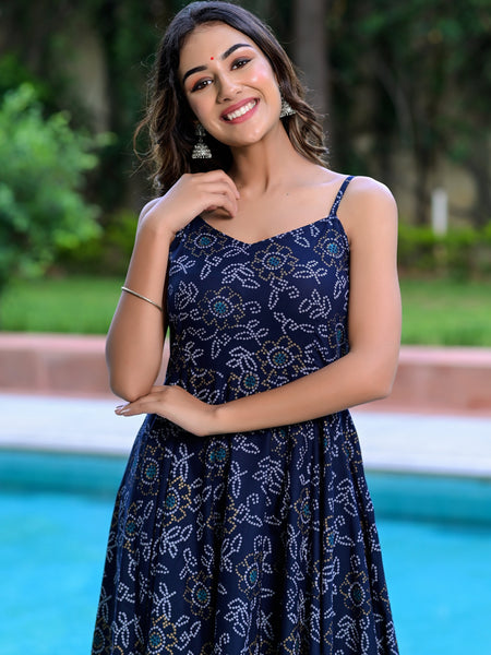 Roz Blue Anarkali Gown