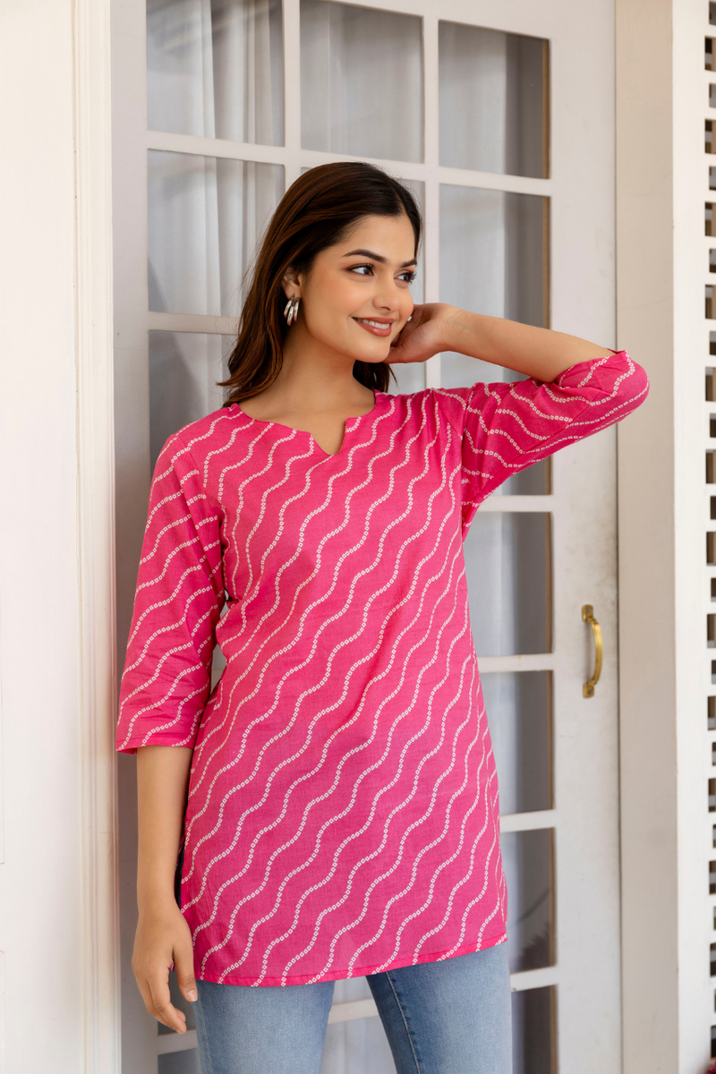 Women Printed Pure Cotton Straight Kurti