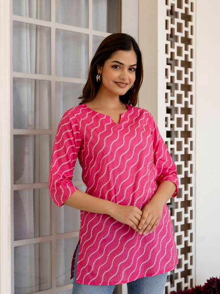Women Printed Pure Cotton Straight Kurti