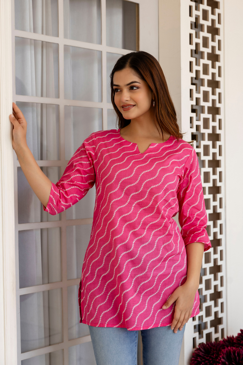 Women Printed Pure Cotton Straight Kurti