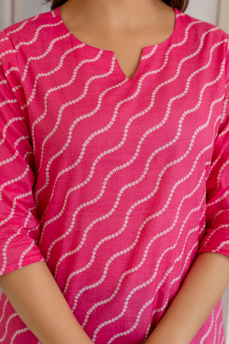Women Printed Pure Cotton Straight Kurti