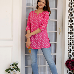 Women Printed Pure Cotton Straight Kurti