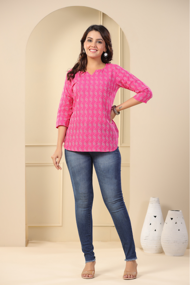 Women Printed Pure Cotton Straight Kurti