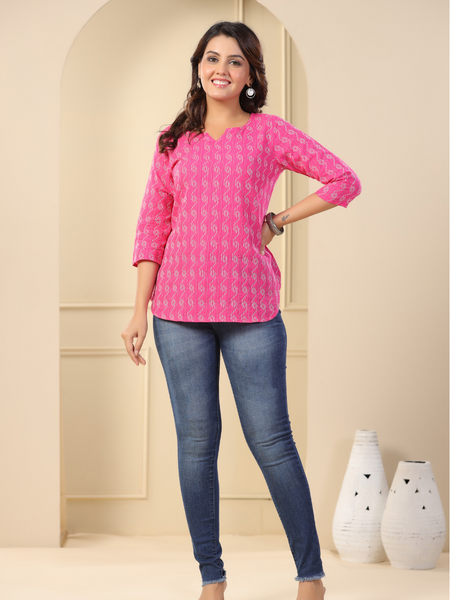 Women Printed Pure Cotton Straight Kurti