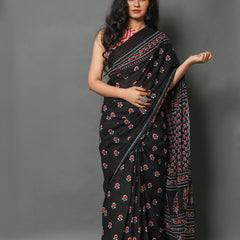 Elegant Hand Block Printed Cotton Saree