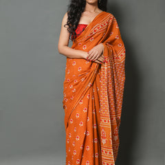 Elegant Hand Block Printed Cotton Saree