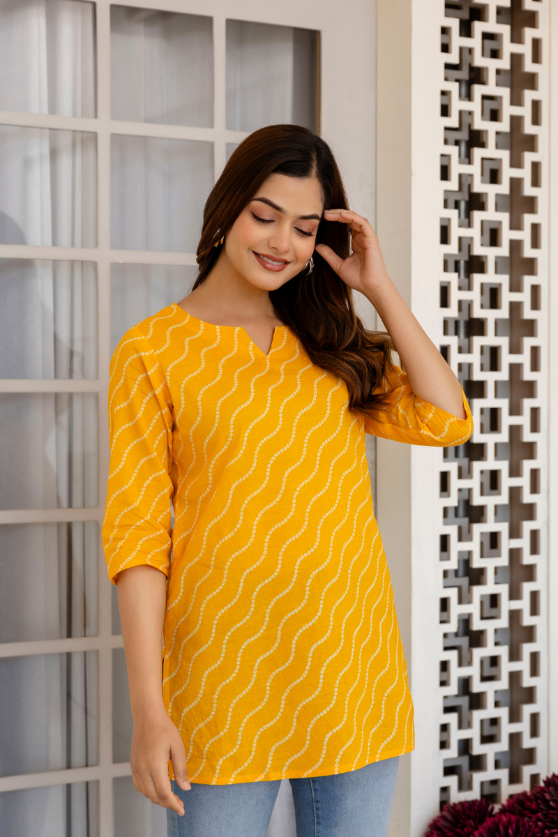 Women Printed Pure Cotton Straight Kurti