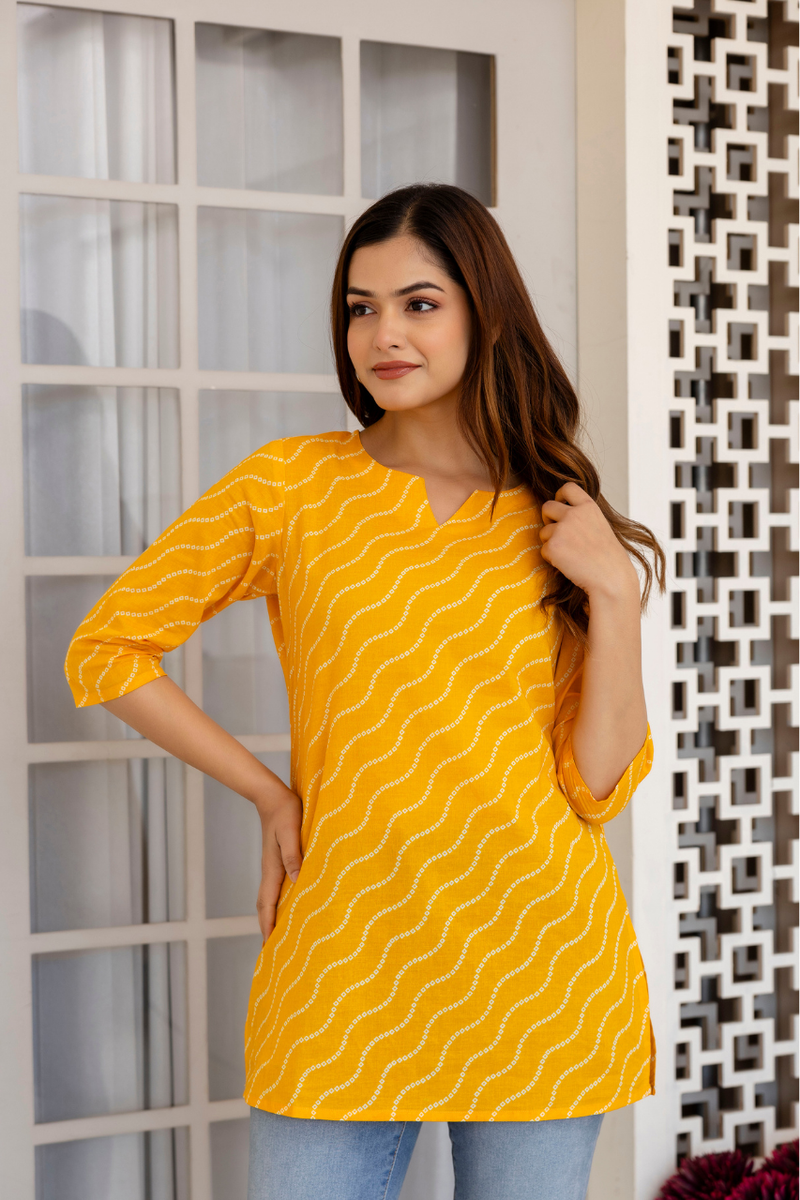 Women Printed Pure Cotton Straight Kurti