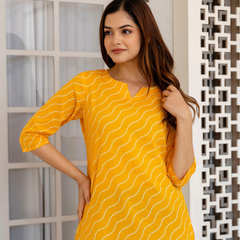 Women Printed Pure Cotton Straight Kurti