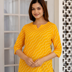 Women Printed Pure Cotton Straight Kurti