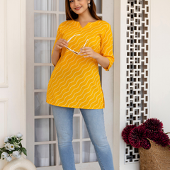 Women Printed Pure Cotton Straight Kurti