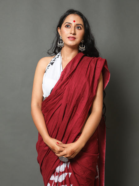 Elegant Hand Block Printed Cotton Saree