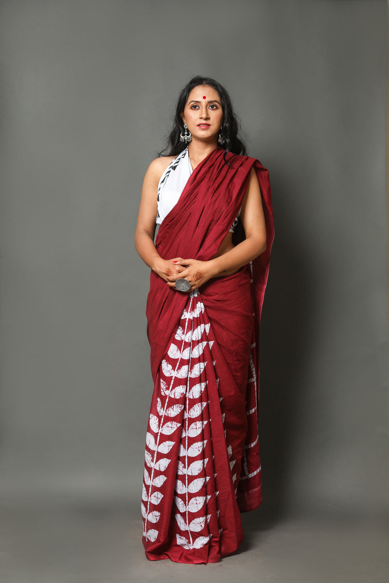 Elegant Hand Block Printed Cotton Saree