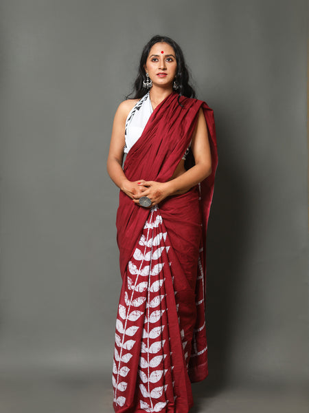 Elegant Hand Block Printed Cotton Saree
