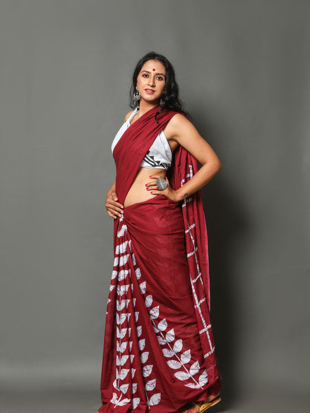 Elegant Hand Block Printed Cotton Saree