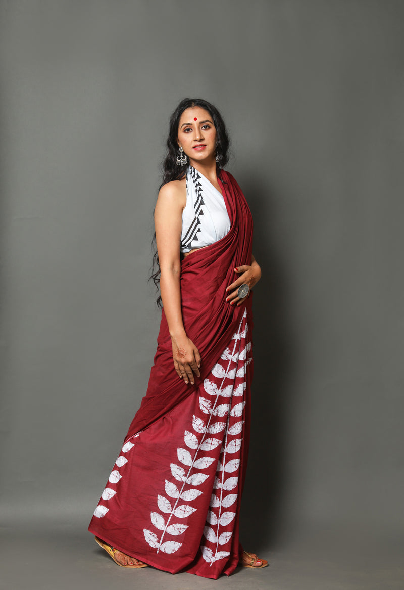 Elegant Hand Block Printed Cotton Saree
