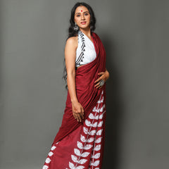 Elegant Hand Block Printed Cotton Saree