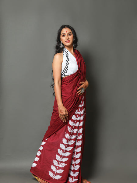 Elegant Hand Block Printed Cotton Saree