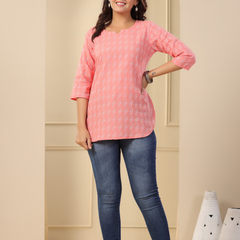 Women Printed Pure Cotton Straight Kurti