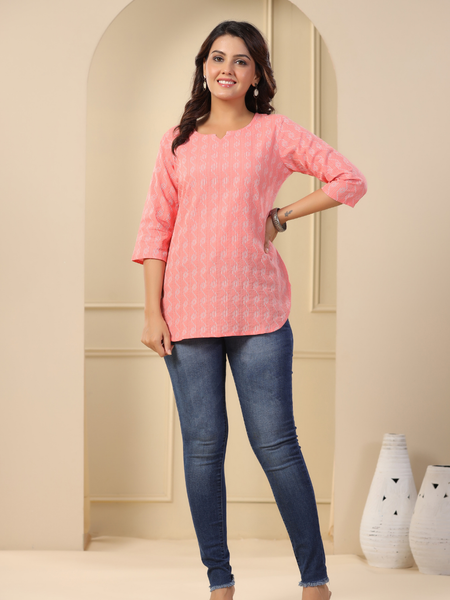 Women Printed Pure Cotton Straight Kurti