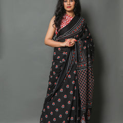Elegant Hand Block Printed Cotton Saree