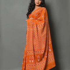 Elegant Hand Block Printed Cotton Saree
