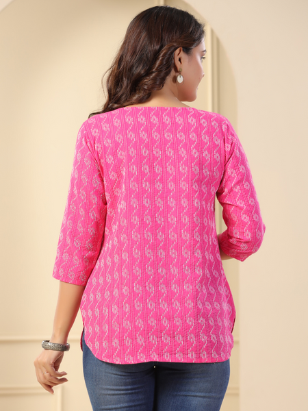 Women Printed Pure Cotton Straight Kurti