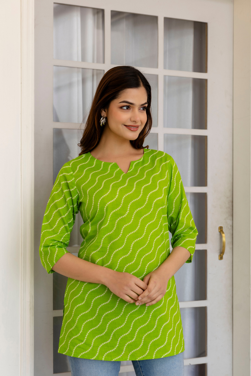 Women Printed Pure Cotton Straight Kurti