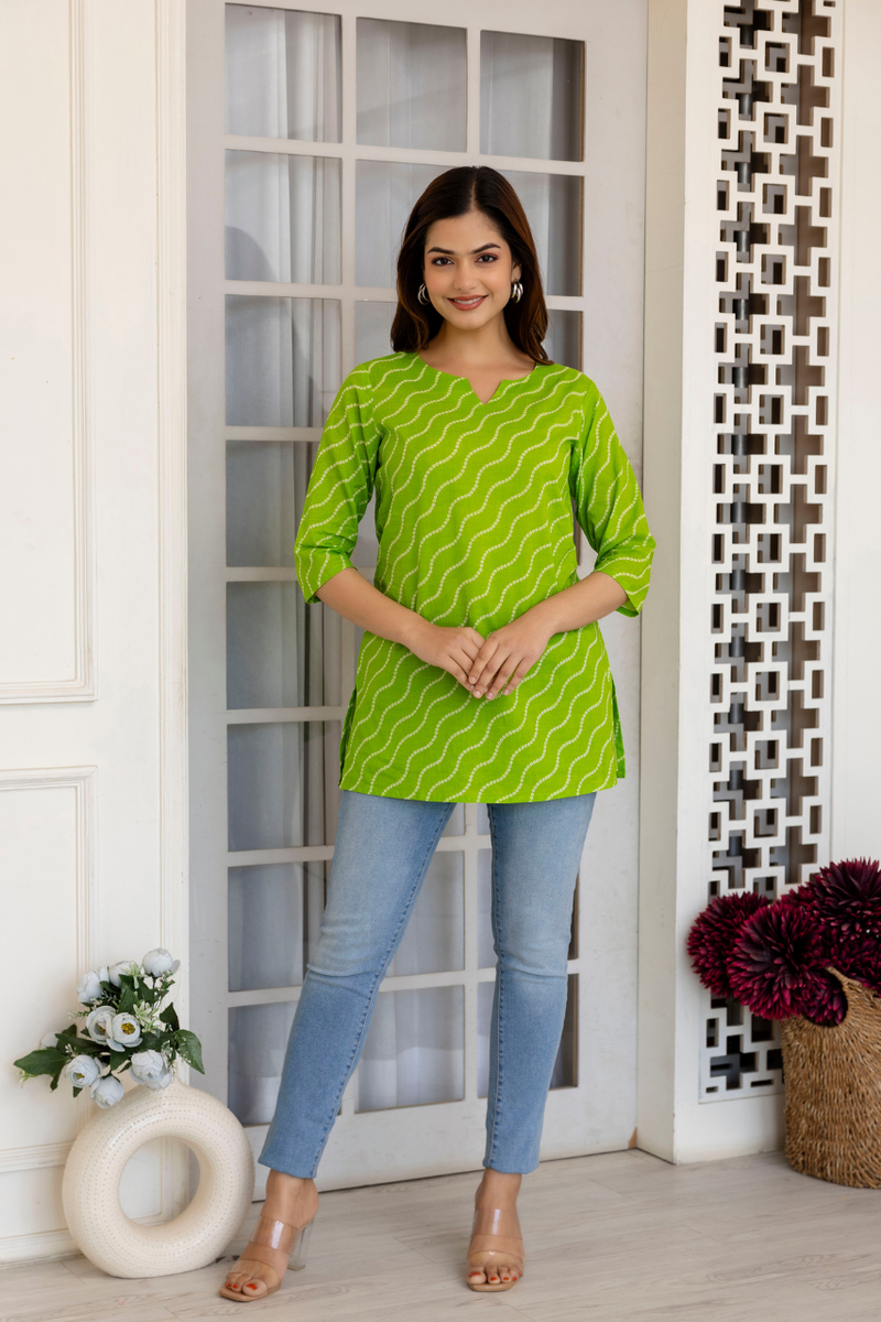 Women Printed Pure Cotton Straight Kurti
