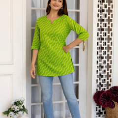 Women Printed Pure Cotton Straight Kurti