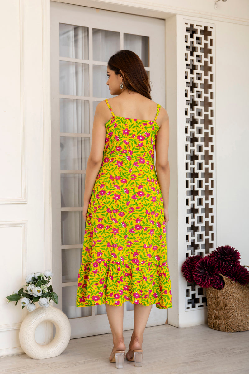 Yacho Yellow A-Line Fit Gown Meraaki Fashion Yacho Yellow A-Line Fit Gown Meraaki Fashion