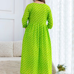 NairaCut Leharia Bandhej Print with cotton Kurta