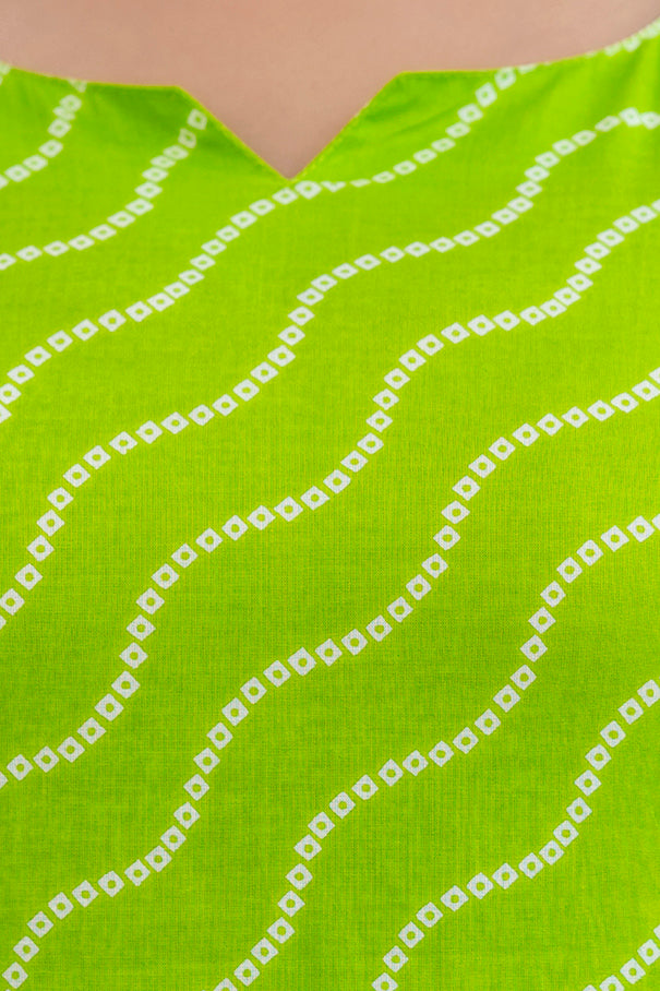 NairaCut Leharia Bandhej Print with cotton Kurta