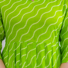 NairaCut Leharia Bandhej Print with cotton Kurta