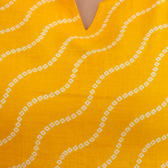 NairaCut Leharia Bandhej Print with cotton Kurta