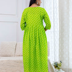 NairaCut Leharia Bandhej Print with cotton Kurta