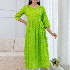 NairaCut Leharia Bandhej Print with cotton Kurta
