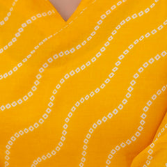 NairaCut Leharia Bandhej Print with cotton Kurta