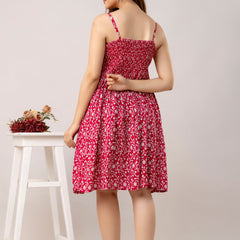 Maroon Short Dress  For Women